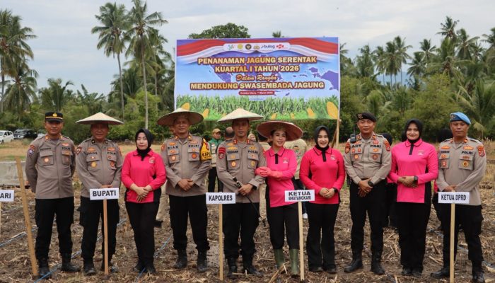 Polres Kolaka Utara Ikuti Penanaman Jagung Serentak Dukung Swasembada Pangan 2026